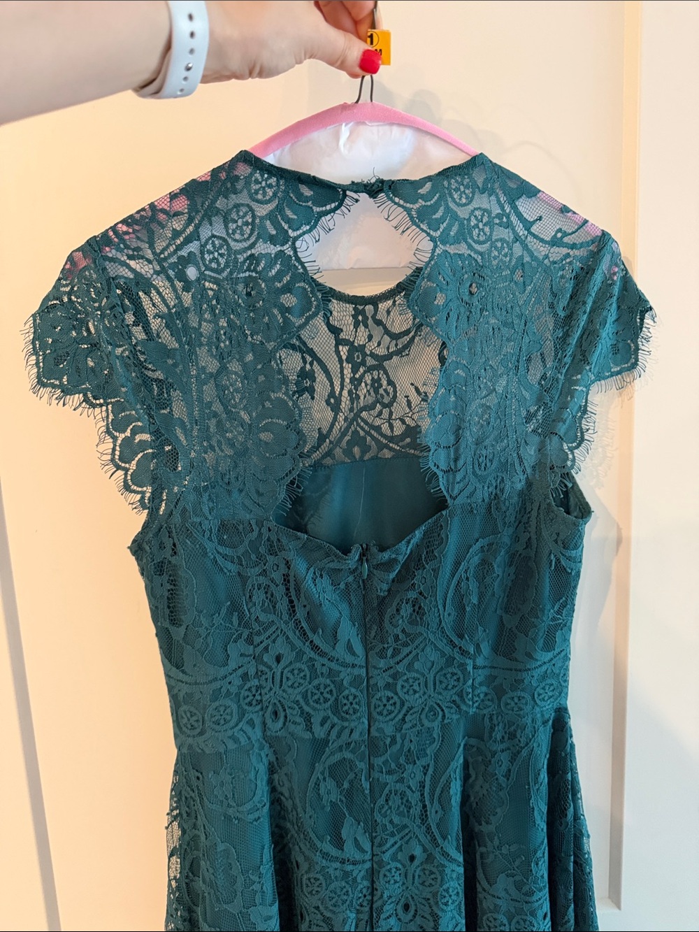 BB Dakota Teal Lace Fit-and-Flare Mini Dress - Picture 2 of 2
